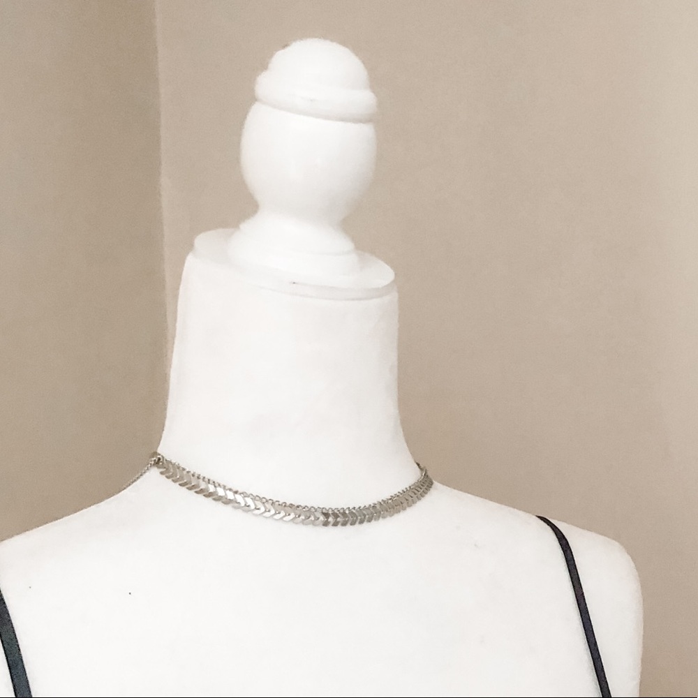 🐟Silver Fishbone Choker🐟